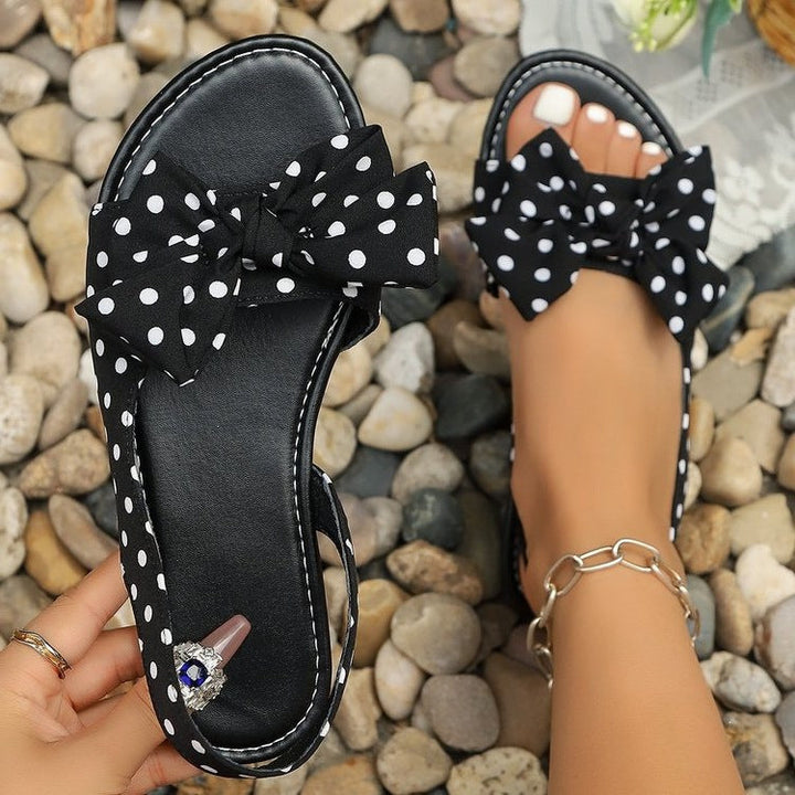 Damen offene Sandalen mit großem Schleifen-Design Drune