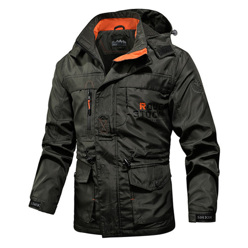 Herren wasserabweisender Fieldparka mit Mesh-Innenfutter, Multifunktionstaschen und Kordelzug Drune