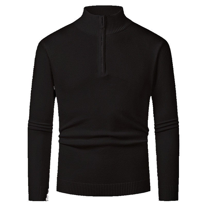 Herren eleganter Rollkragenpullover mit durchgehendem Reißverschluss Drune