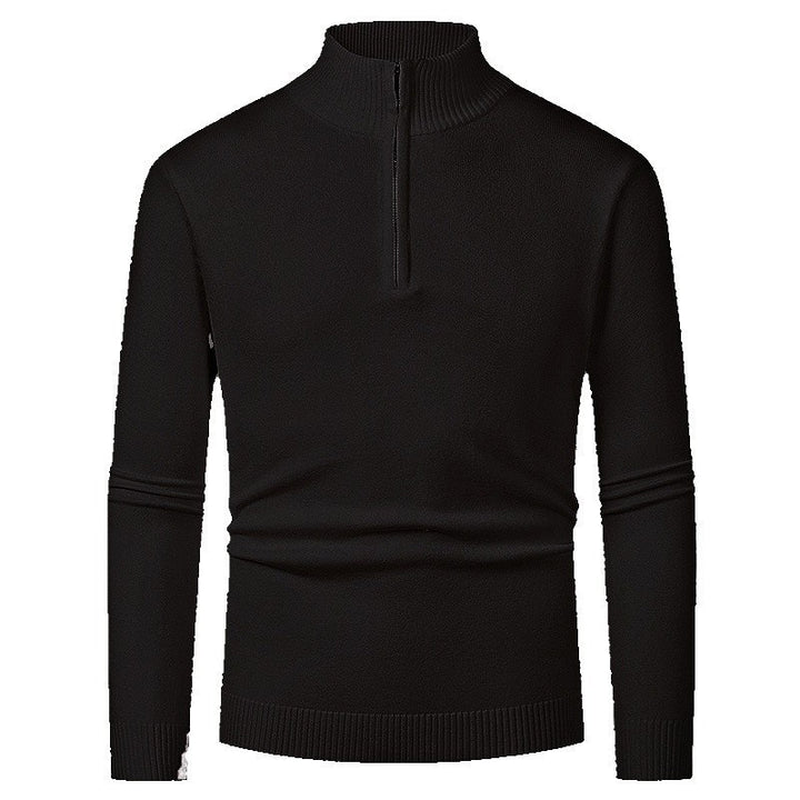 Herren eleganter Rollkragenpullover mit durchgehendem Reißverschluss Drune