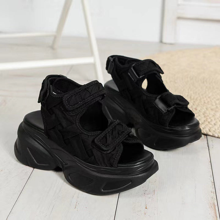 Damen Plateau-Sandalen mit verziertem Riemen und komfortabler Sohle Drune