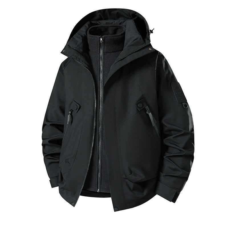 Herren 3‑in‑1 Softshell-Parka mit abnehmbarer Fleece-Innenjacke und technischer Kapuze Drune