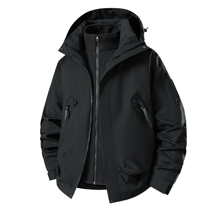 Herren 3‑in‑1 Softshell-Parka mit abnehmbarer Fleece-Innenjacke und technischer Kapuze Drune