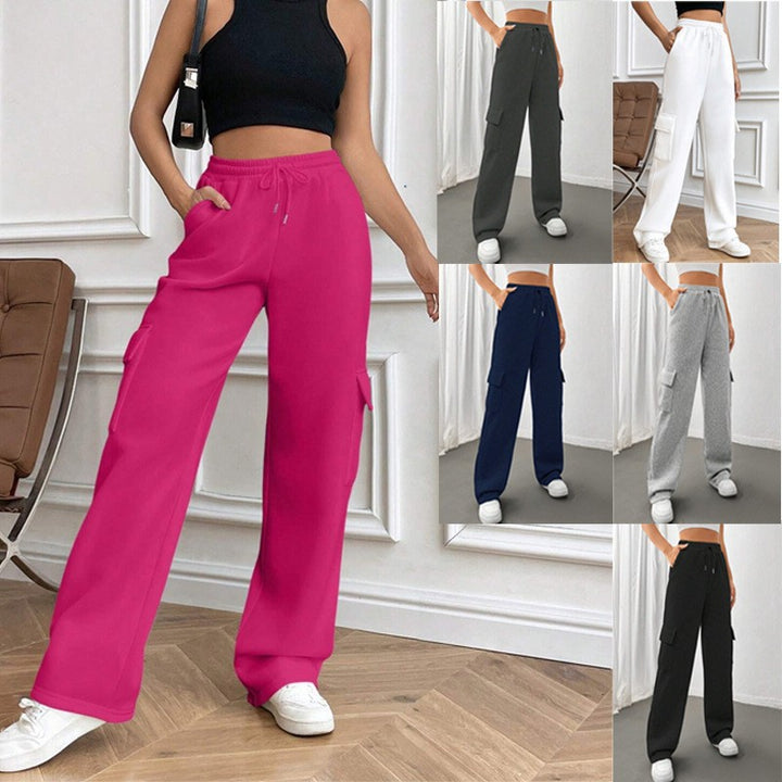 Damen Weite Cargohose im Jogger‑Stil mit Kordelzug Drune