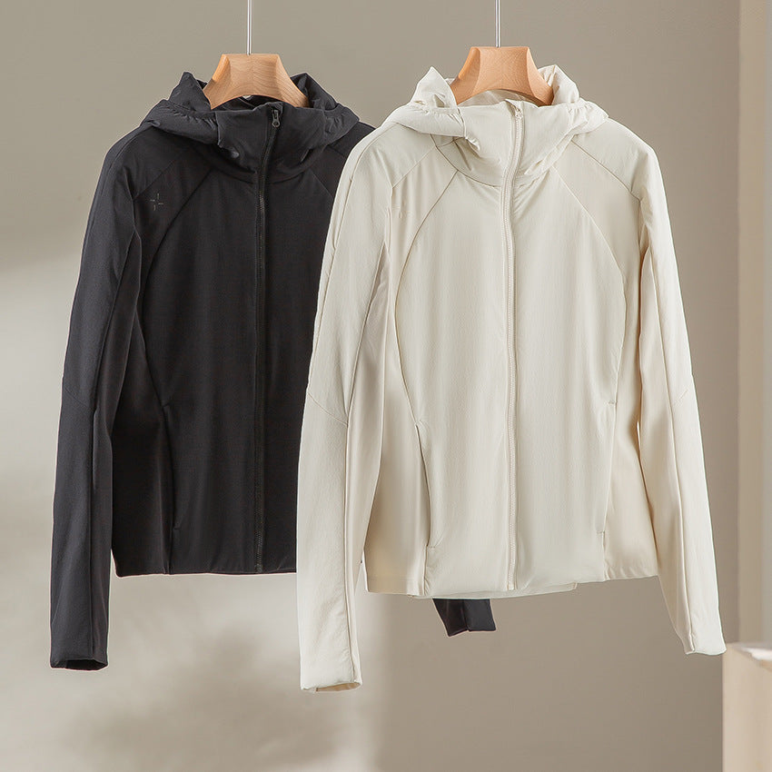 Damen Leichte Softshell-Jacke mit Kapuze, Raglanärmeln und taillierter Passform Drune
