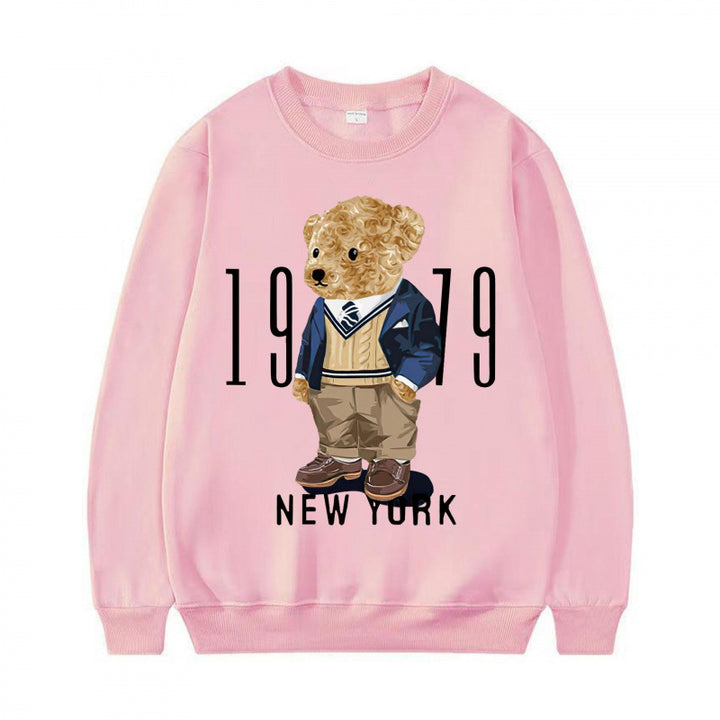 Damen Gemütlicher Sweatshirt mit Bärenmotiv Drune