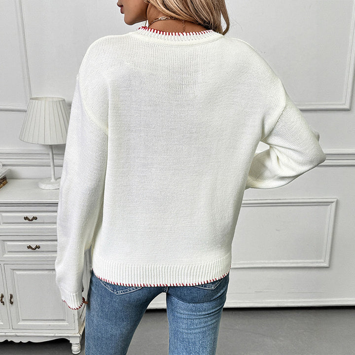 Damen Verspielter Pullover mit Erdbeer-Motiv Drune