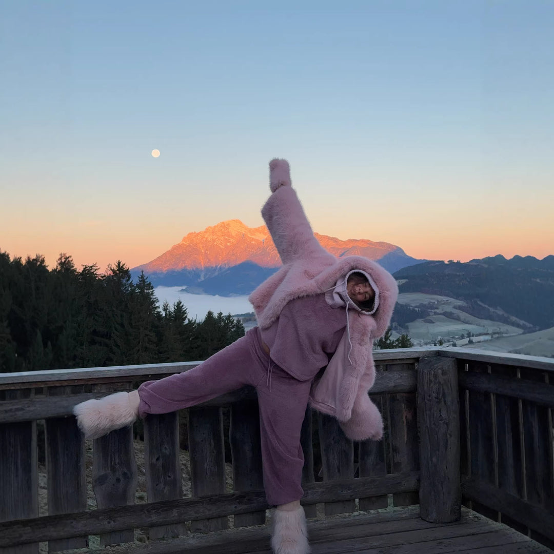 Damen Kurzjacke aus Kunstpelz mit voluminösem Schalkragen und Oversize-Silhouette Drune