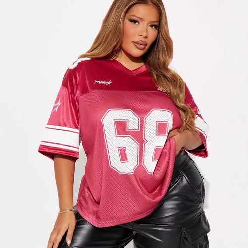 Drune | Lässiges Sportliches Kurzarm-Jersey-T-Shirt
