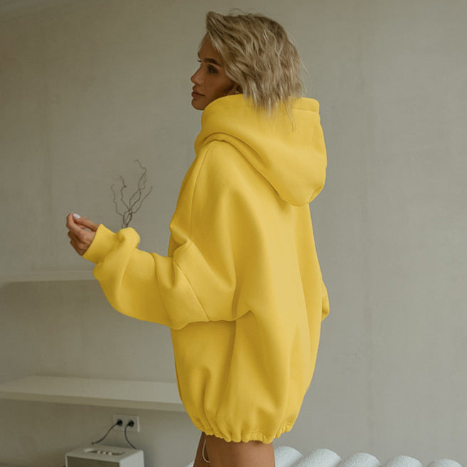Damen Oversized Hoodie mit Kängurutasche und Kapuze Drune
