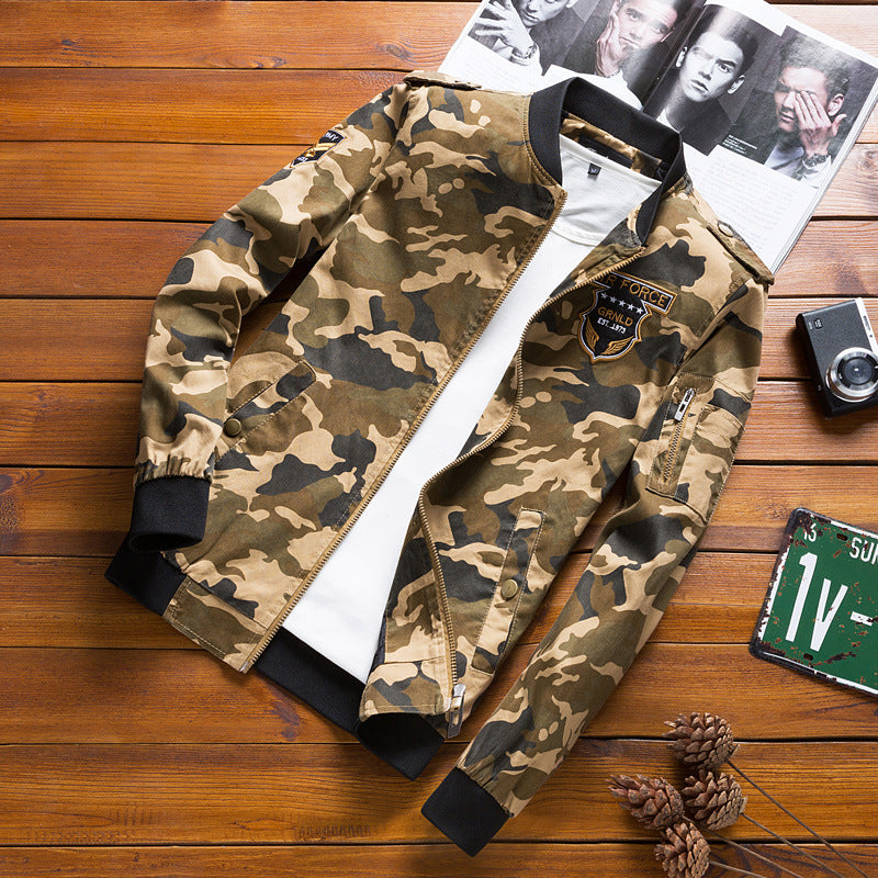 Herren Sportliche Bomberjacke im Camouflage-Design Drune