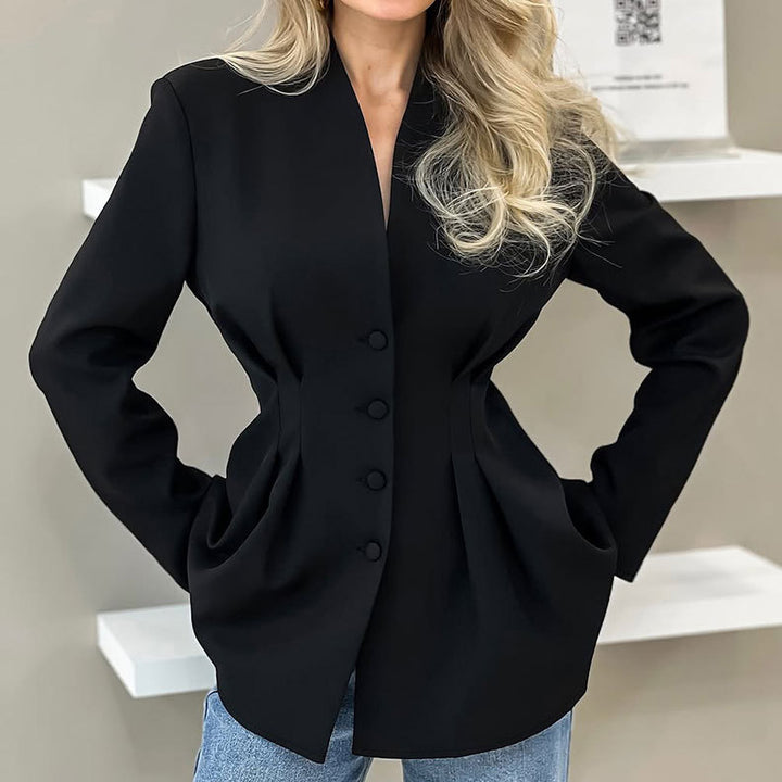 Damen Eleganter Blazer mit taillierten Akzenten Drune