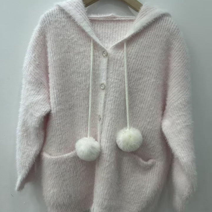 Damen Kuschelige Kapuzenjacke Drune