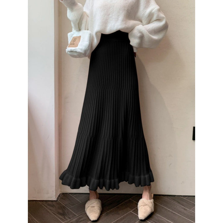 Damen Eleganter Plisseerock mit Volants Drune