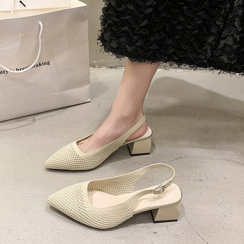 Damen Slingback-Pumps mit strukturiertem Obermaterial und elegantem Blockabsatz Drune