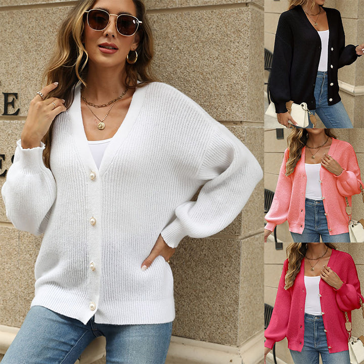 Damen lässiger Cardigan mit besonderen Knopfdetails und lockerer Passform Drune