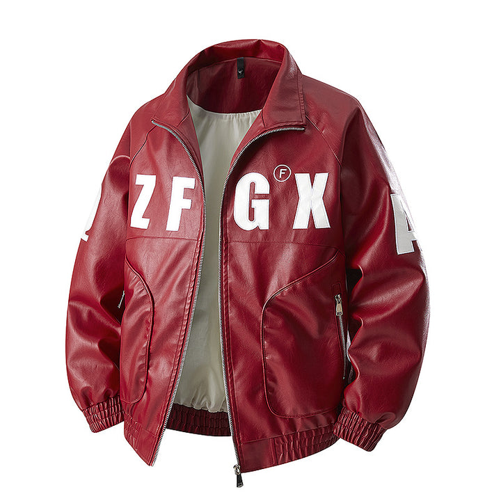 Herren Oversize Bomberjacke im Sportlichen Look mit großen Letter-Applikationen Drune