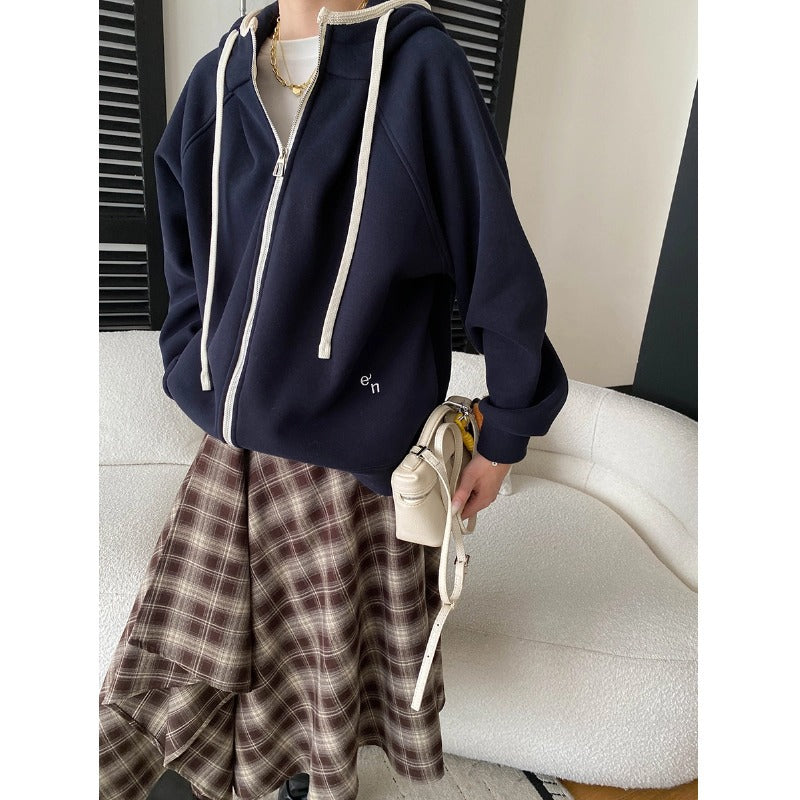 Damen lässige Kapuzenjacke mit zeitgemäßem Oversized-Schnitt Drune