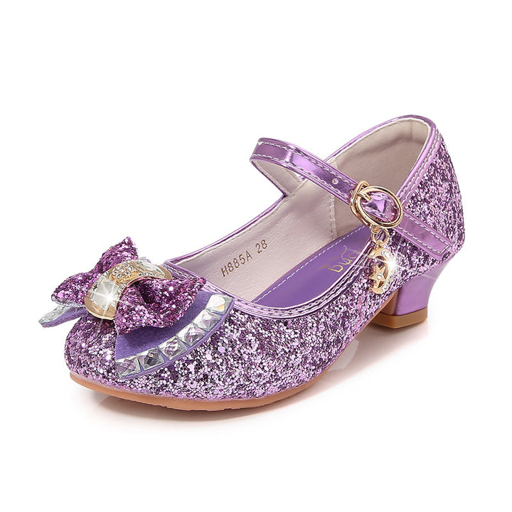 Mädchen Elegante Glitzer Ballerinas mit dekorativer Schleifen- und Strassapplikation Drune