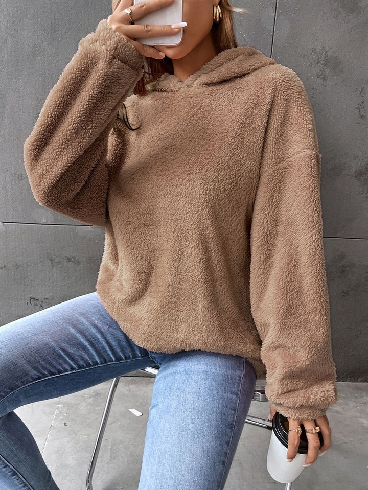 Damen Kuscheliger Hoodie mit Peter Pan Kragen Drune