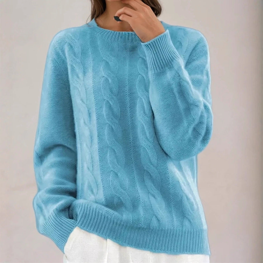 Damen Kuscheliger Zopfmuster-Feinstrickpullover mit legerer Passform Drune