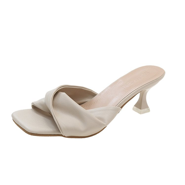 Damen Elegante Mules mit geschwungenem Riemendesign und komfortablem Absatz Drune