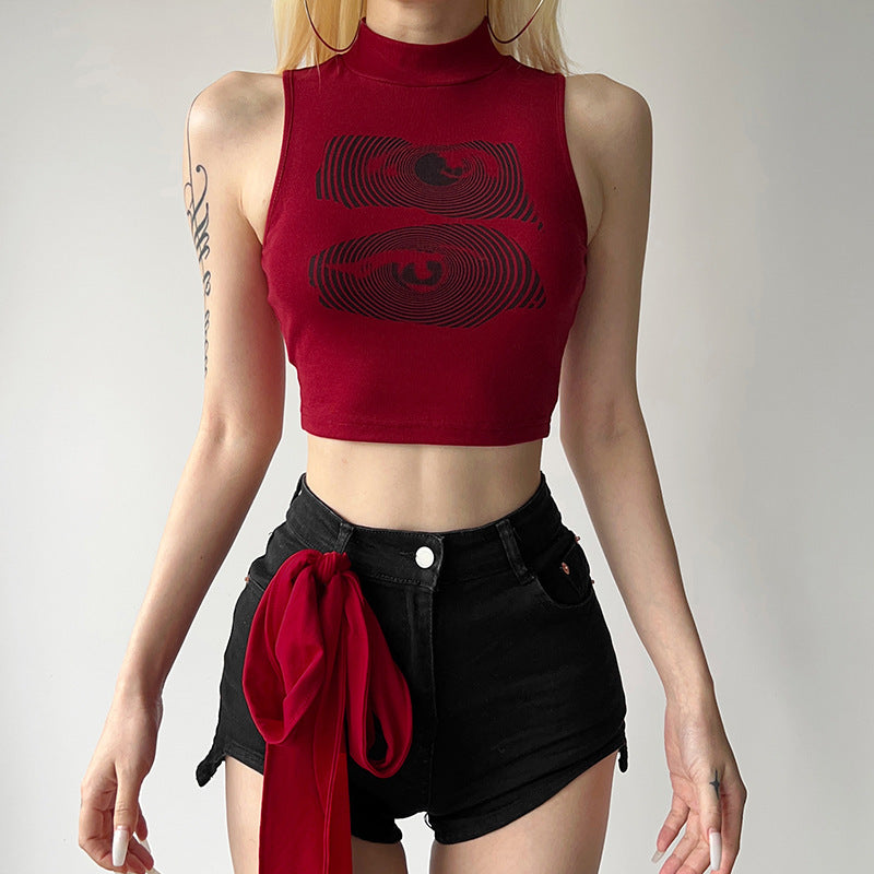 Damen Sportliches Crop-Top Drune