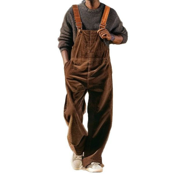 Herren Lässige Latzhose aus Cord mit ergonomischem Schnitt Drune
