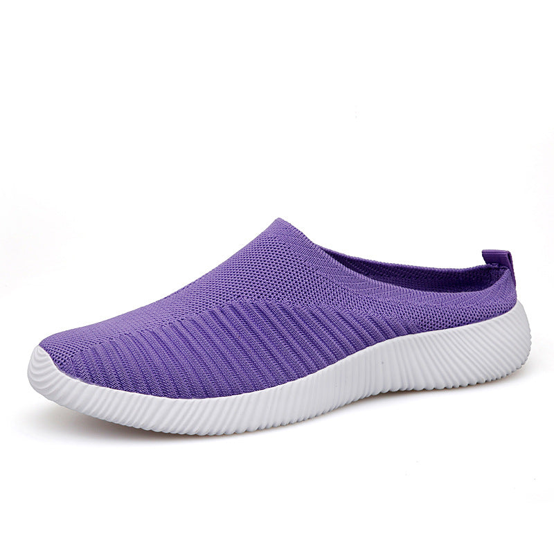Damen nan ultraleichter Slip-On-Freizeitschuh mit nahtlosem Netzstrick, ergonomischer Fersenlasche und flexibler Wellenlaufsohle Drune