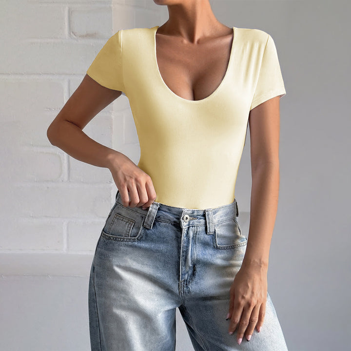 Damen Body mit tiefem Ausschnitt und seitlichen Einschnitten Drune
