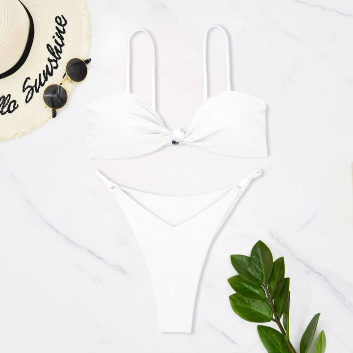 Damen Bandeau-Bikini mit trendigem Knoten-Design und hautfreundlichem Material Drune