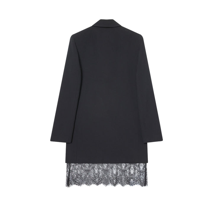 Damen nan taillierter Longblazer mit spitzensaum und Pattentaschen Drune