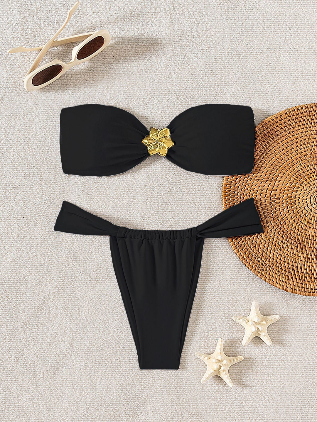 Damen Bandeau-Bikini mit elegantem Verschluss und modischem Design Drune