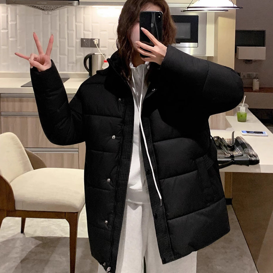 Damen klassische Pufferjacke mit hohem Kragen und praktischen Taschen Drune