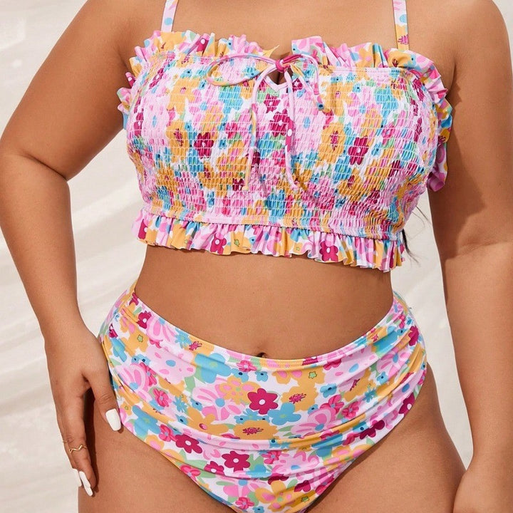 Damen Verspieltes Bikini-Set mit Rüschendetails Drune