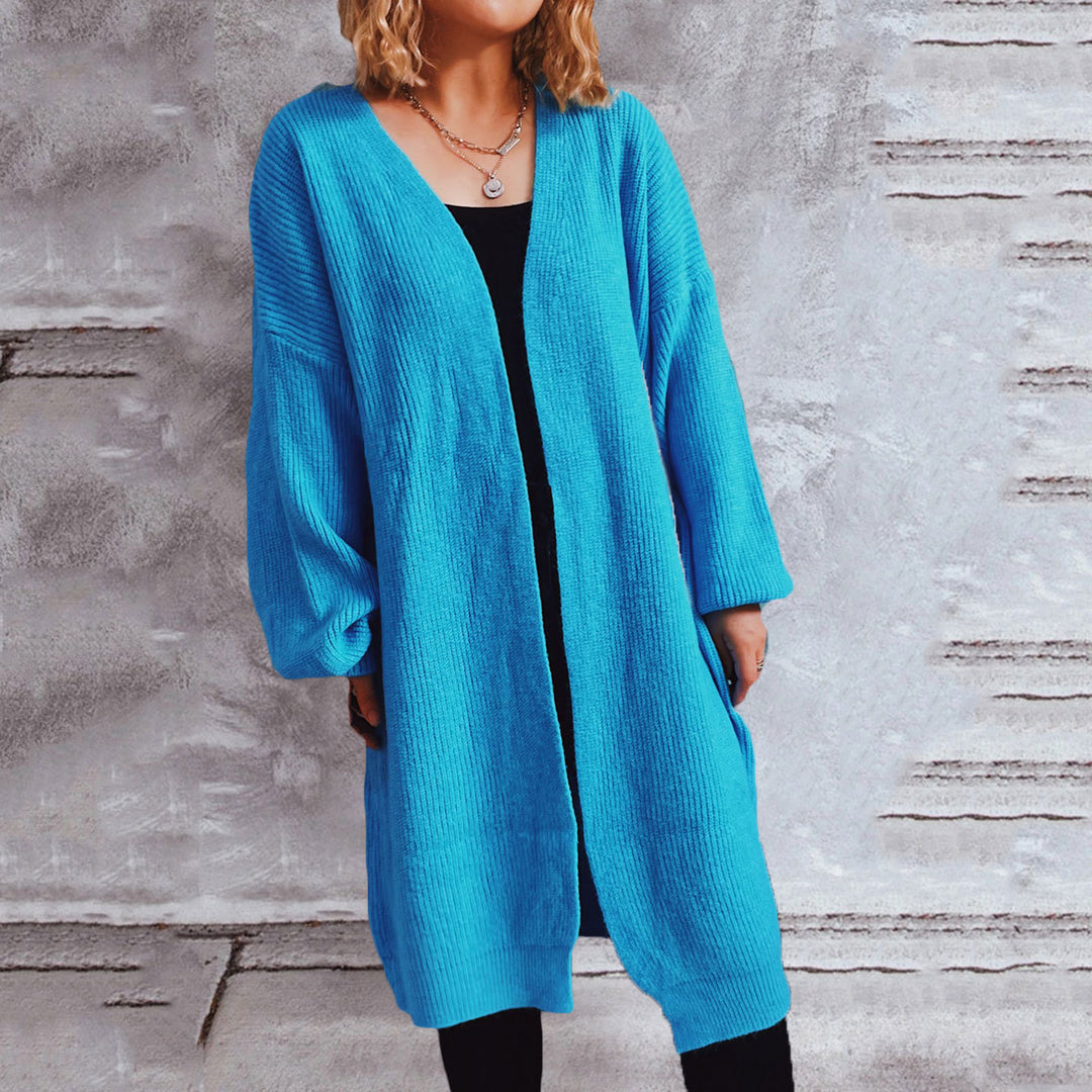 Damen Oversized Strickjacke mit tiefem V-Ausschnitt und weitem Schnitt Drune