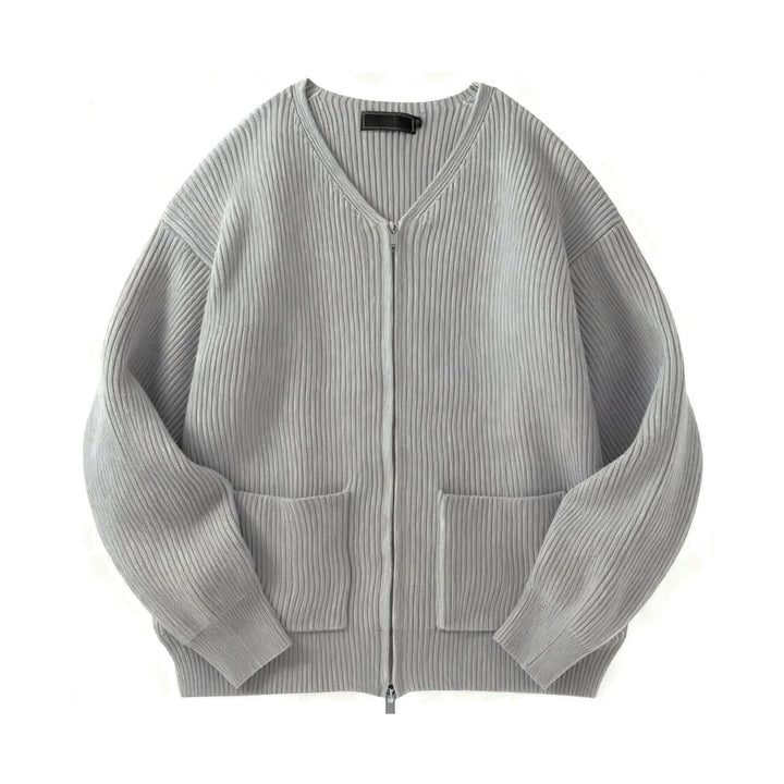 Damen Modische Strickjacke mit Reißverschluss Drune