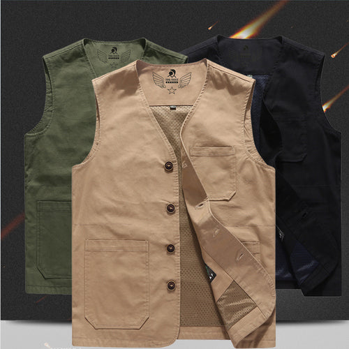 Herren Canvas-Utilityweste mit Netzfutter und Mehrfachtaschen Drune