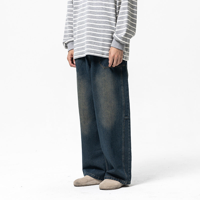 Damen Weite High‑Waist Denim‑Culotte mit elastischem Bund und aufgesetzten Taschen Drune