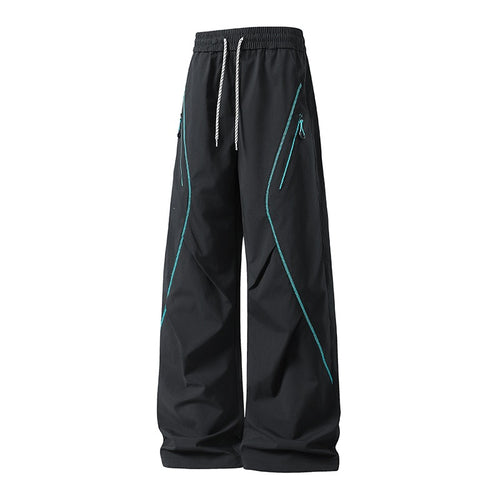 Herren Weite Utility-Jogginghose aus Funktionsnylon mit Kordelzug, Reißverschlusstaschen & kontrastierenden Nahtleisten Drune