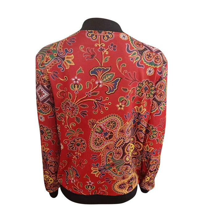 Damen trendiger Bomberjacke mit buntem Mandala-Muster Drune