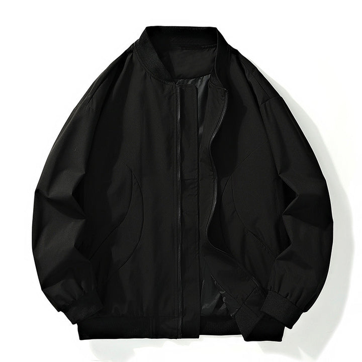 Herren leichter Oversize-Bomber mit elastischen Rippbündchen und verdeckter Reißverschlussblende Drune