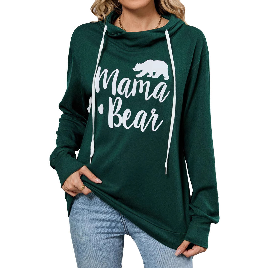 Damen lässiger Kapuzenpullover mit beschriftetem Design Drune
