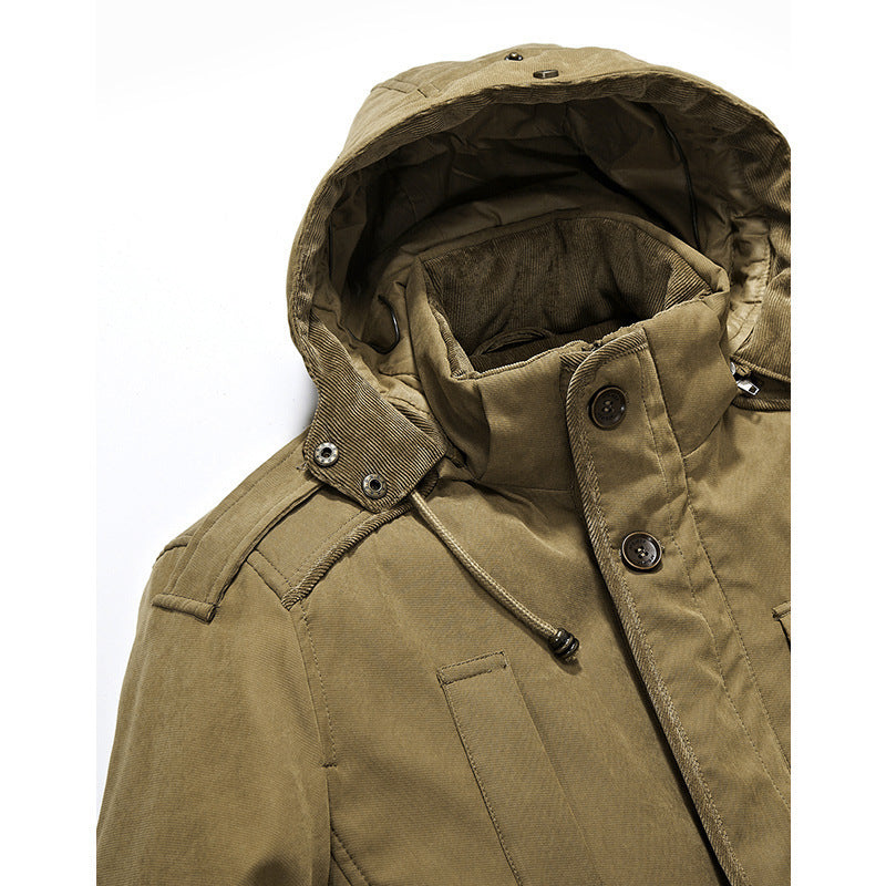 Herren Gefütterter Canvas-Fieldparka mit Sherpa-Innenfutter und Kapuzenkragen Drune