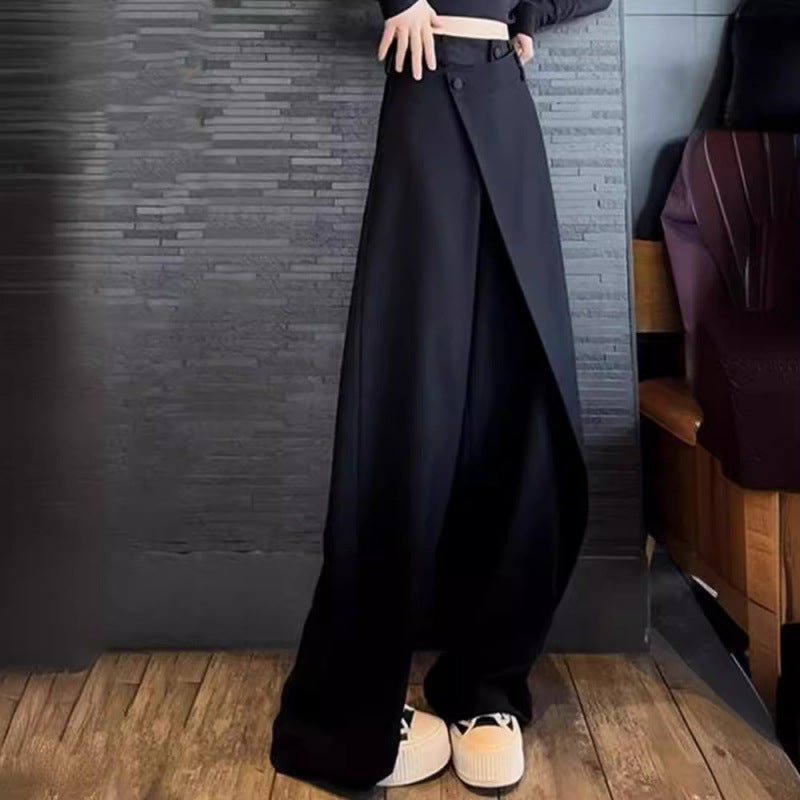 Damen weite Palazzo-Hose mit asymmetrischem Schnitt Drune
