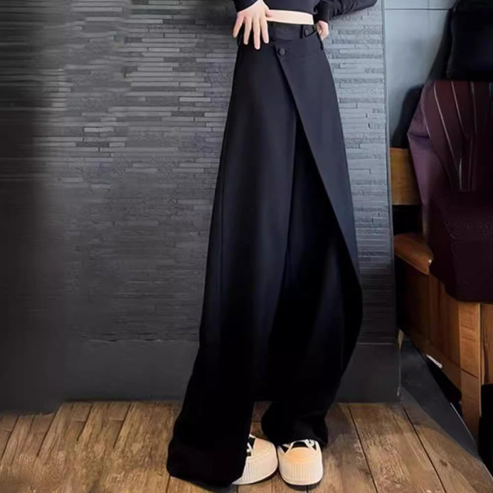 Damen weite Palazzo-Hose mit asymmetrischem Schnitt Drune