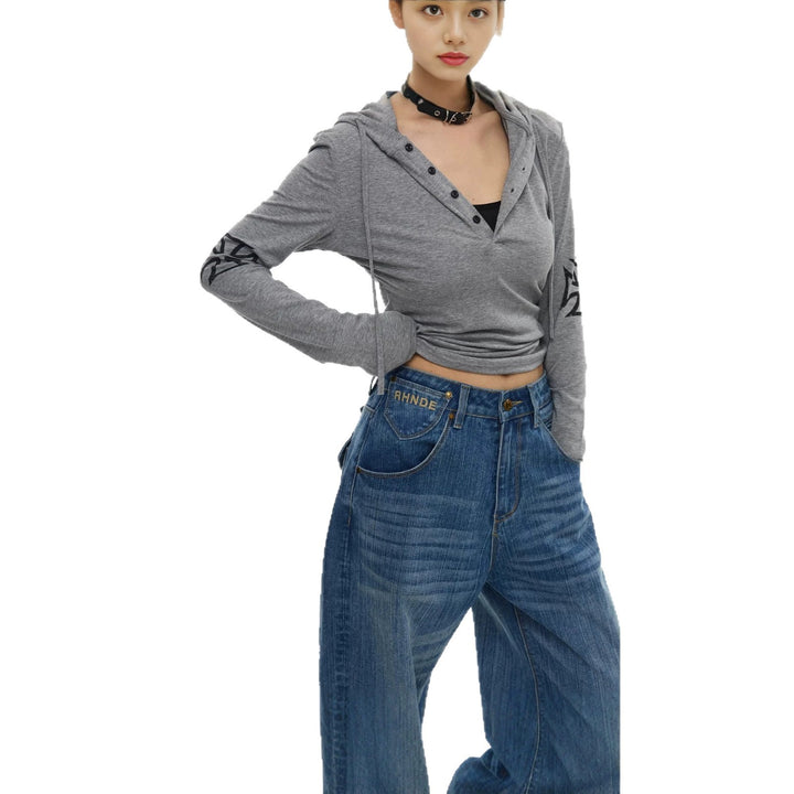 Damen Weitgeschnittene Jeans Drune 1787982170