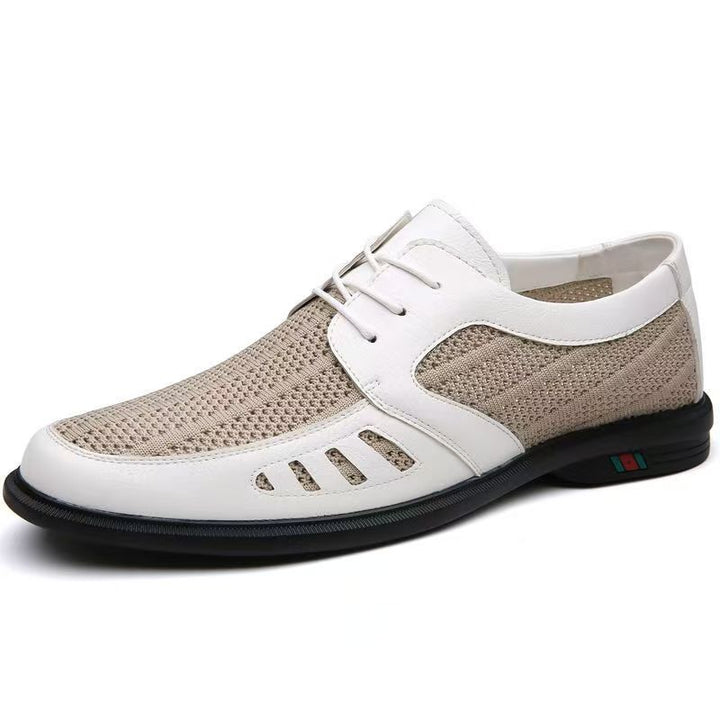 Herren Atmungsaktiver Business-Casual-Halbschuh mit Lochstrick-Elementen Drune