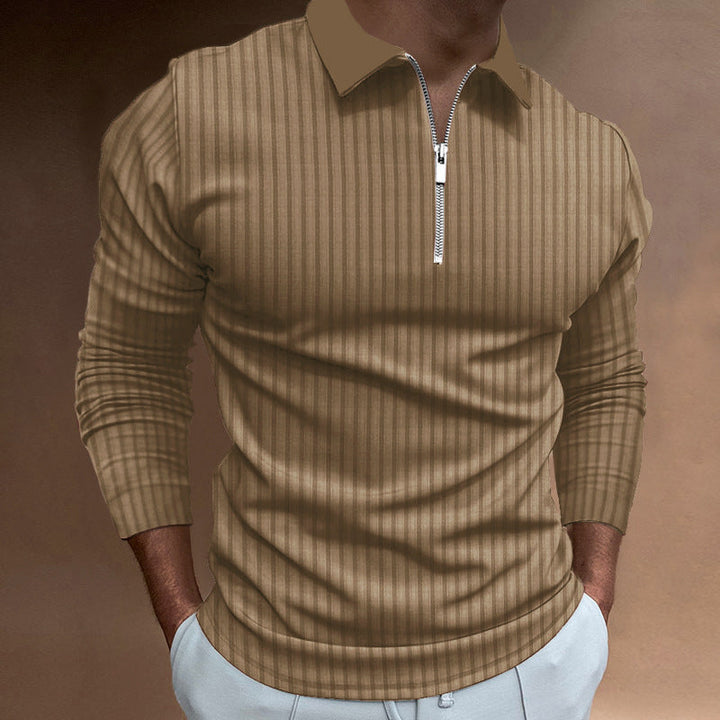 Herren Poloshirt mit elegantem Reißverschluss und strukturiertem Design Drune