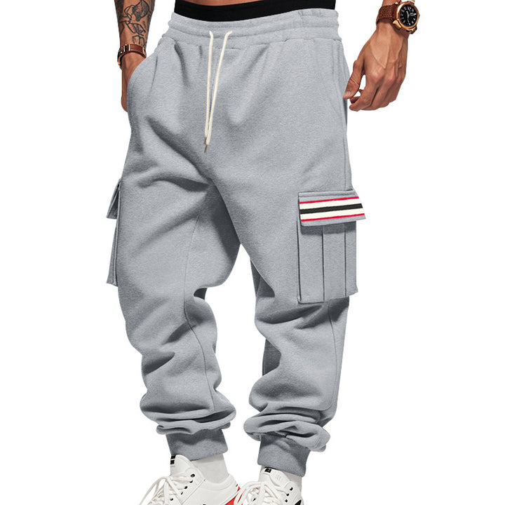 Herren Cargo-Jogginghose mit Mehrfachtaschen und Kordelzug Drune